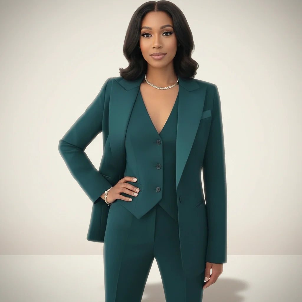 Damen Set | Blazer mit Weste und langer Hose