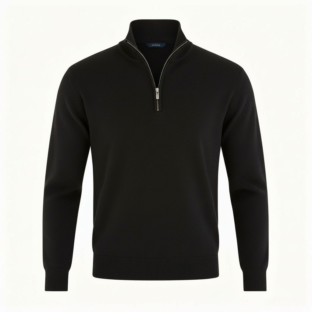 Herren Pullover | V-Ausschnitt mit Reißverschlussdetail