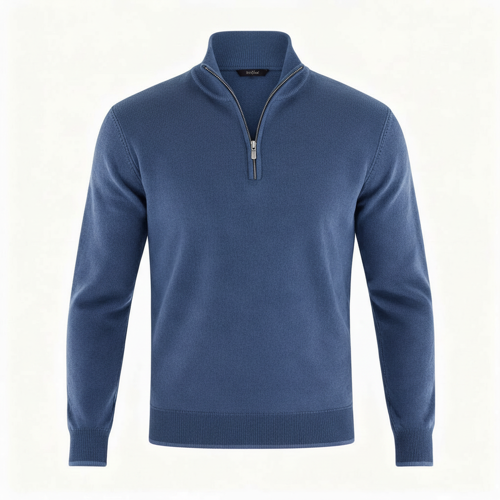 Herren Pullover | V-Ausschnitt mit Reißverschlussdetail