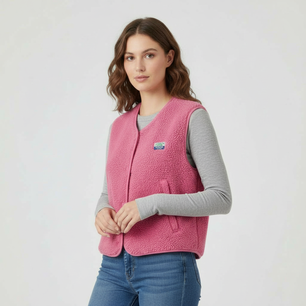 Damen Weste | mit Druckknöpfen und Rundhals