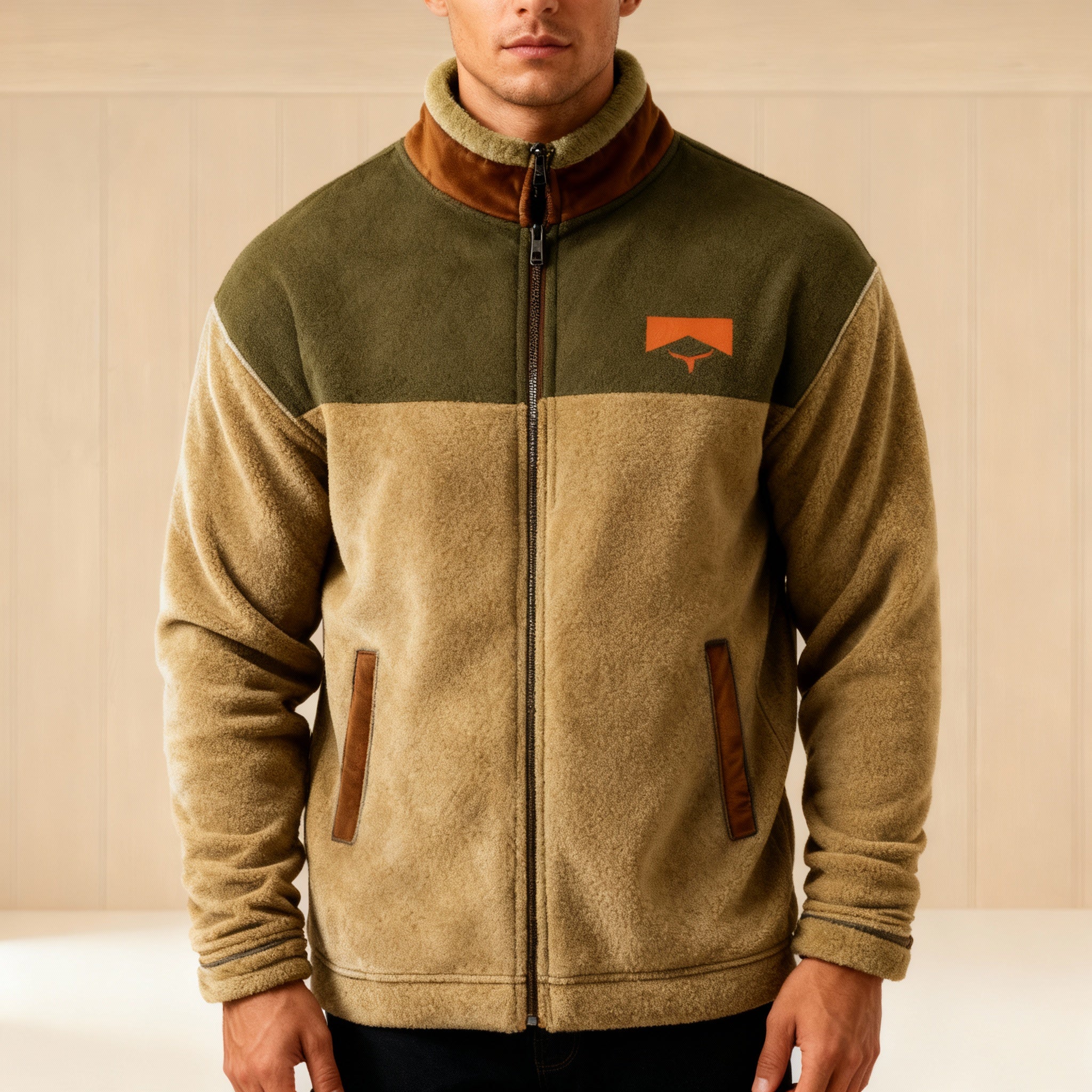 Herren Jacke | Durchgehender Reißverschluss mit Umlegekragen