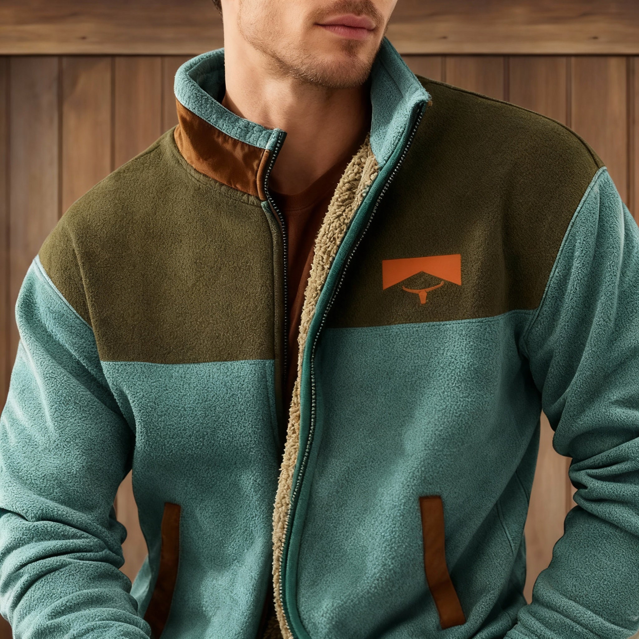 Herren Jacke | Durchgehender Reißverschluss mit Umlegekragen
