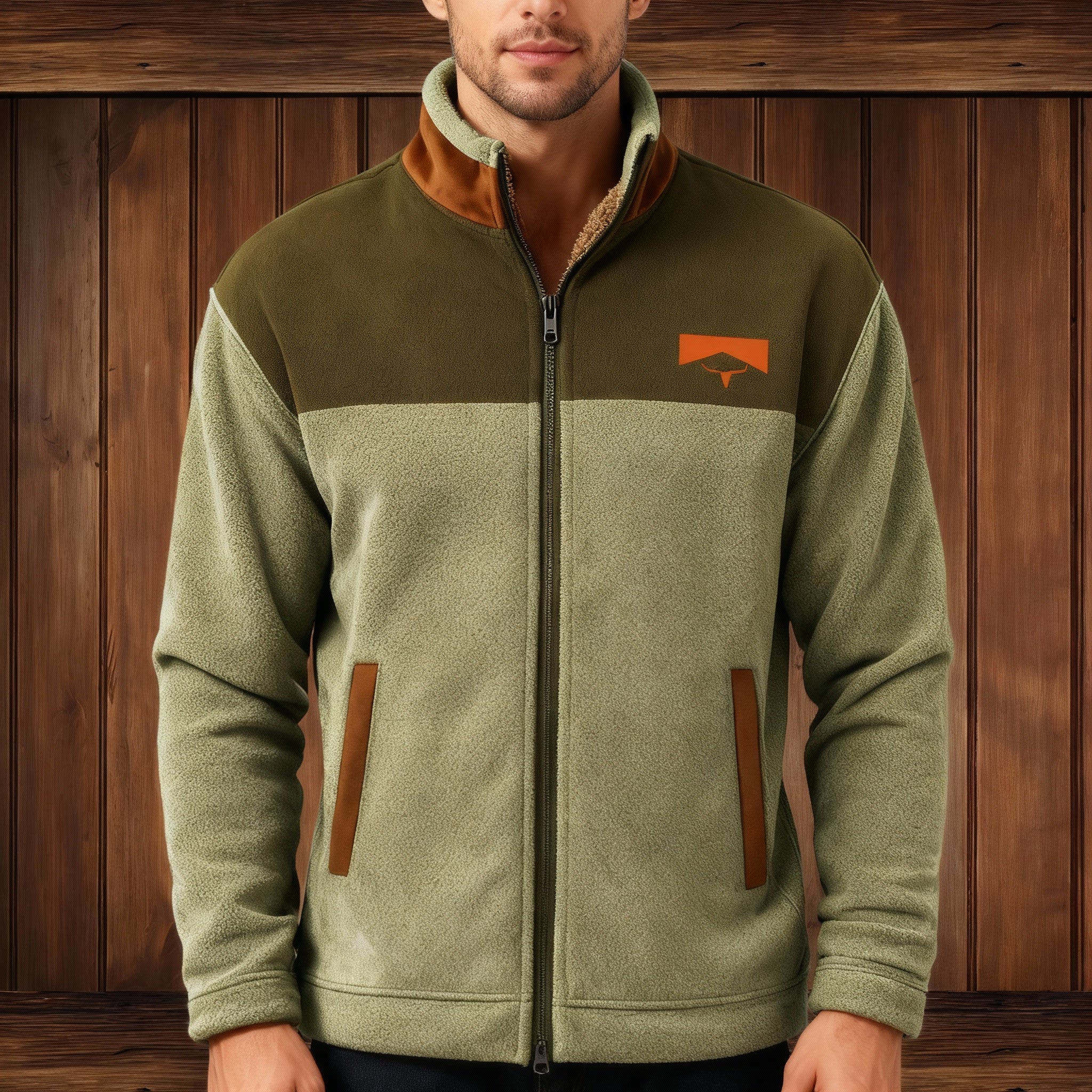 Herren Jacke | Durchgehender Reißverschluss mit Umlegekragen