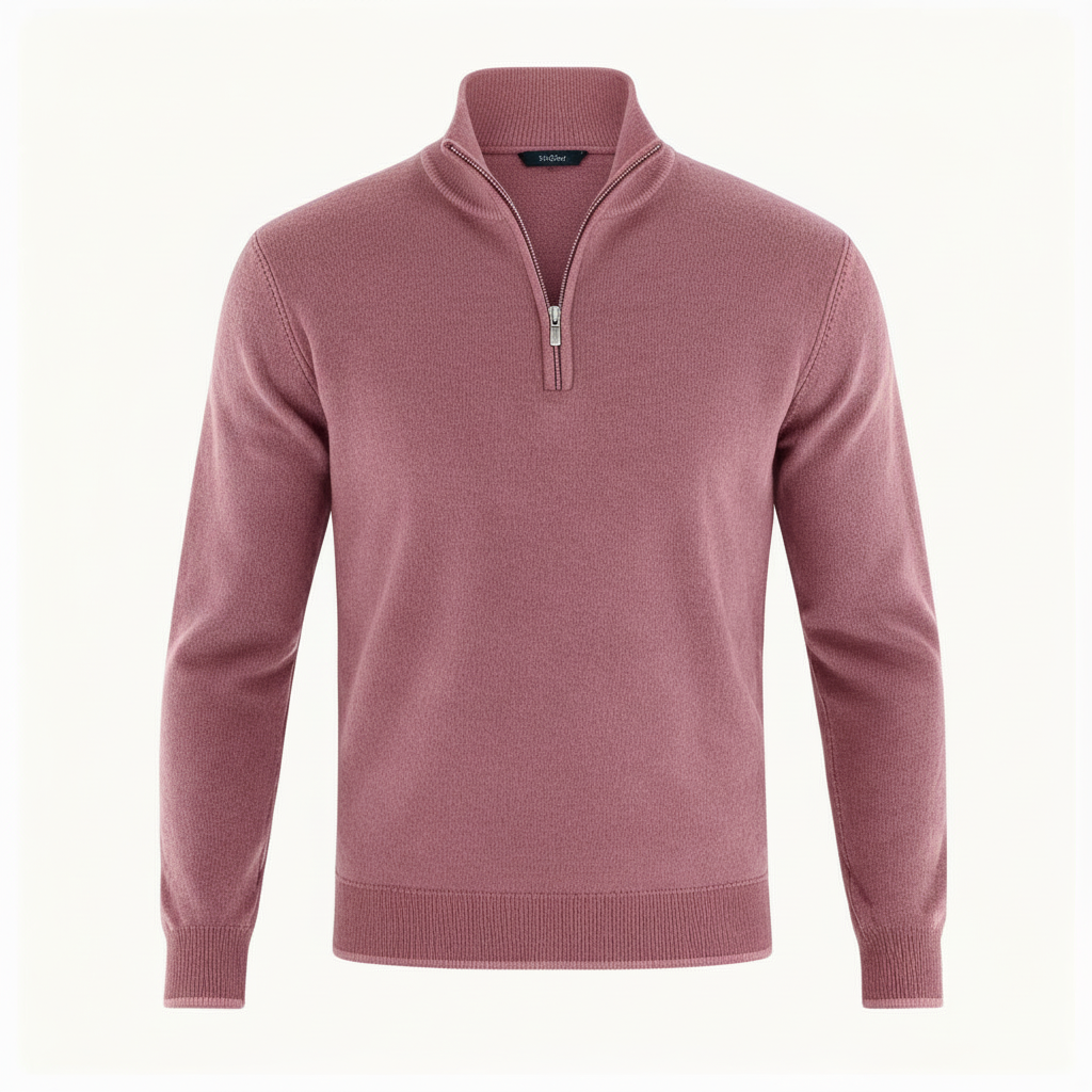 Herren Pullover | V-Ausschnitt mit Reißverschlussdetail