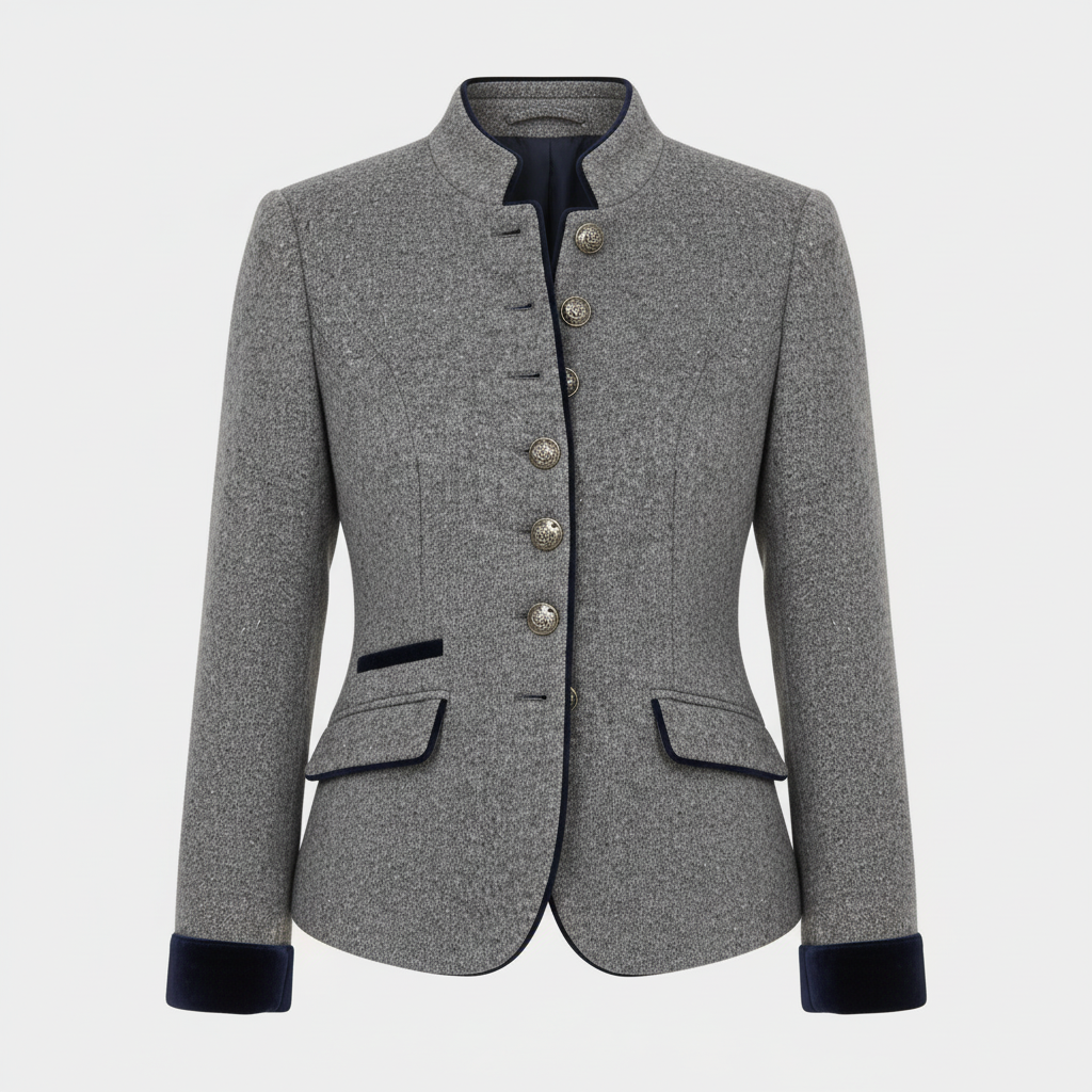Damen Jacke | kastig geschnittene Jacke mit Mehrknopfverschluss