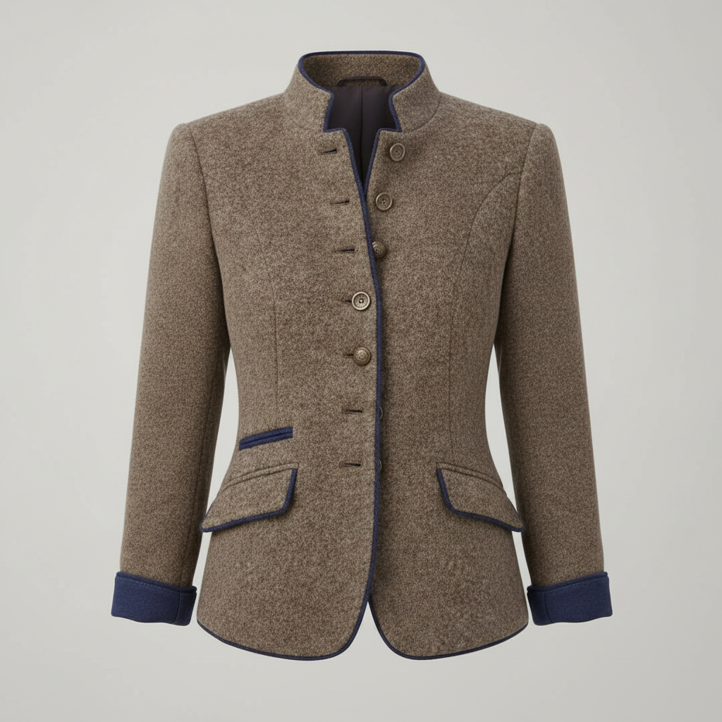 Damen Jacke | kastig geschnittene Jacke mit Mehrknopfverschluss