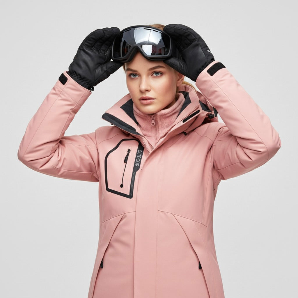 Damen Skiset | Kapuze Jacke Hose zweiteilig geschlossene Form