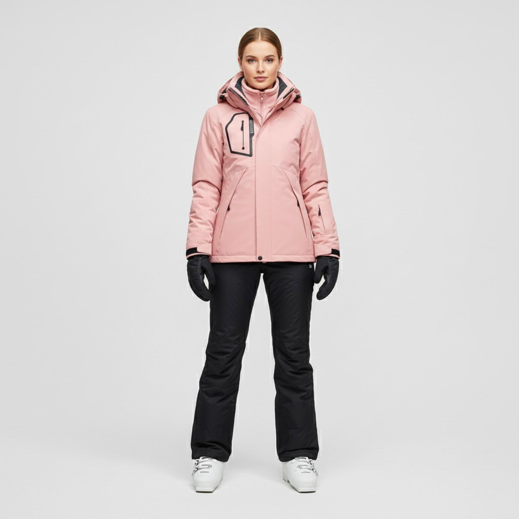 Damen Skiset | Kapuze Jacke Hose zweiteilig geschlossene Form
