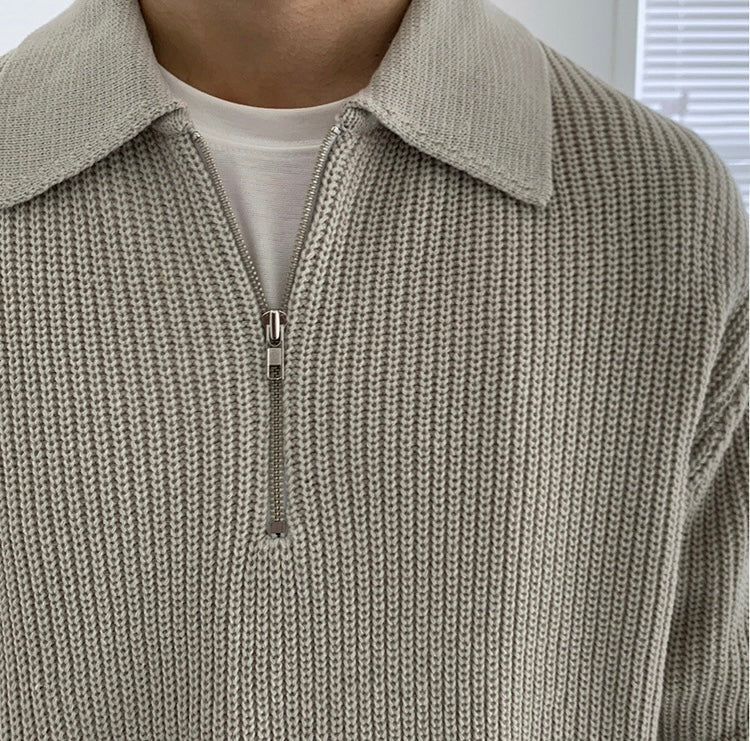 Herren Pullover | Durchgehender Reißverschluss klare Silhouette