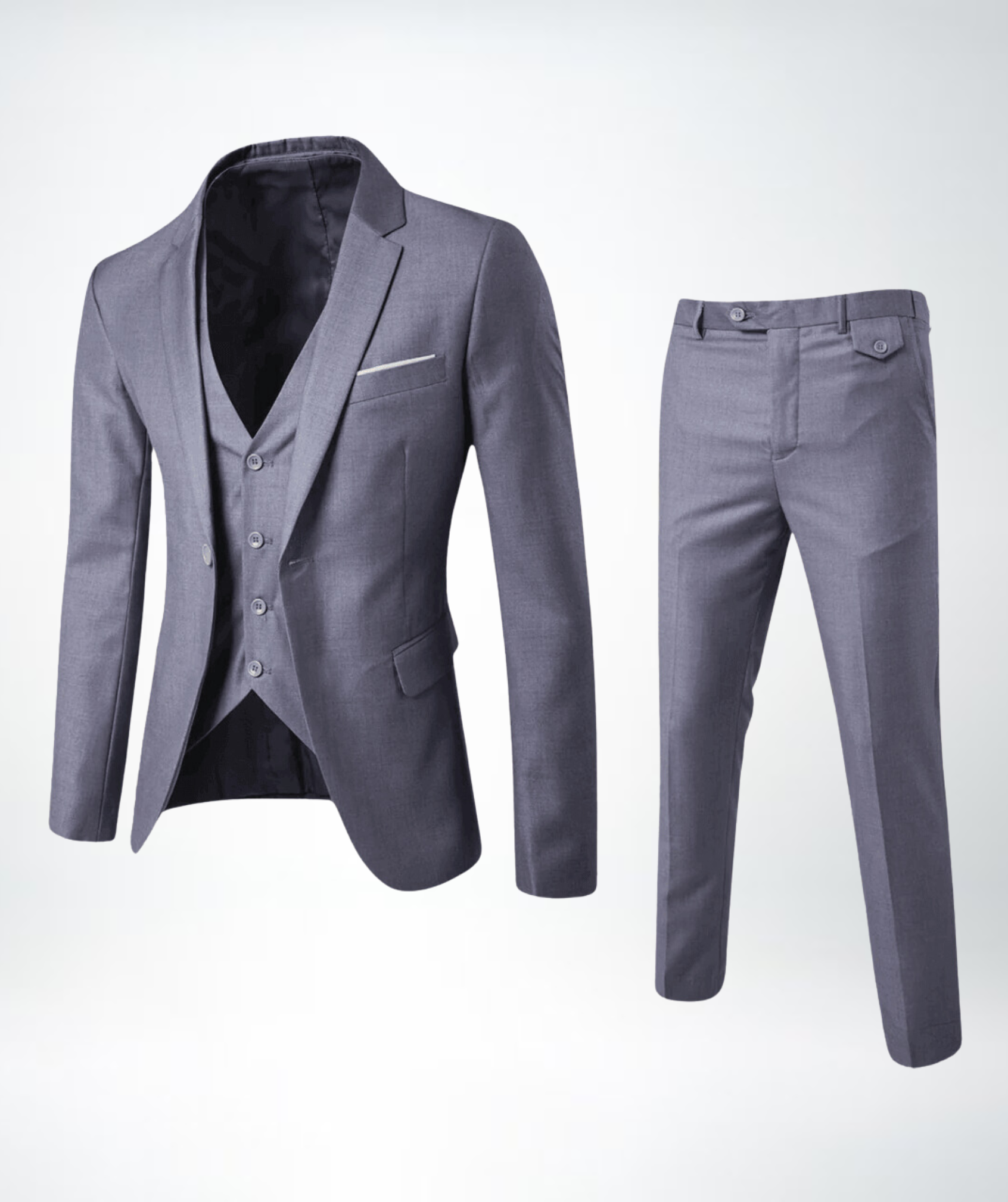 Herren Dreiteiliger Anzug | Taillierte Jacke Weste Hose