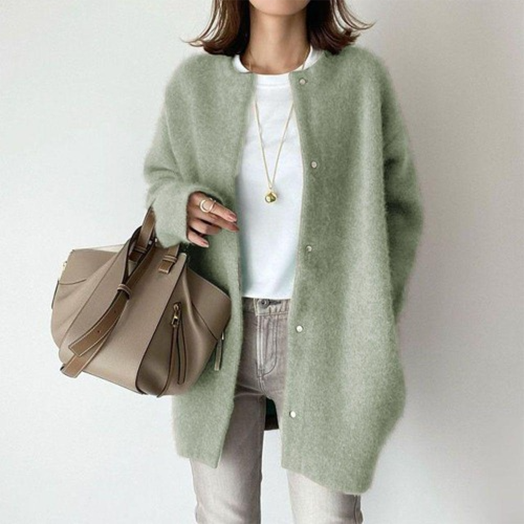 Damen Strickjacke | offen mit definierten Schultern