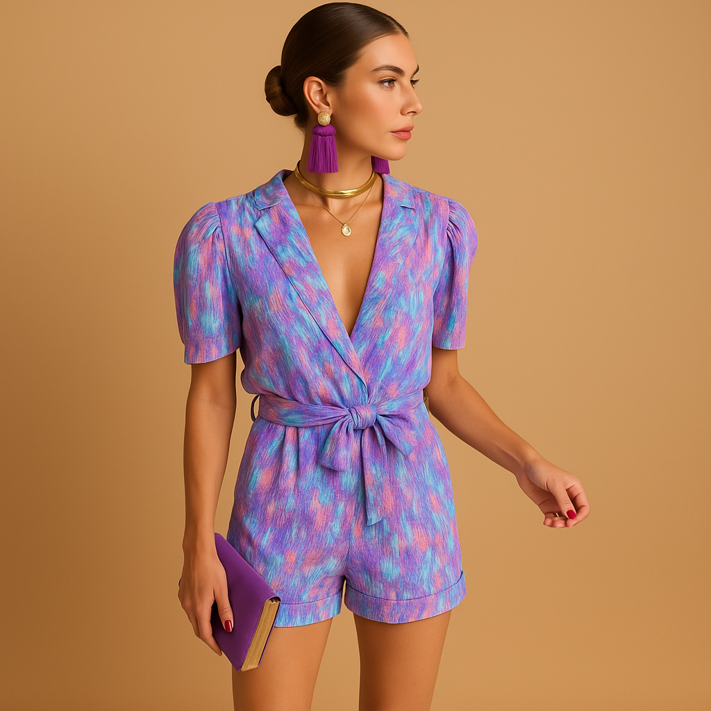 Women Jumpsuit | Short Length With Waist Belt And Fitted Design