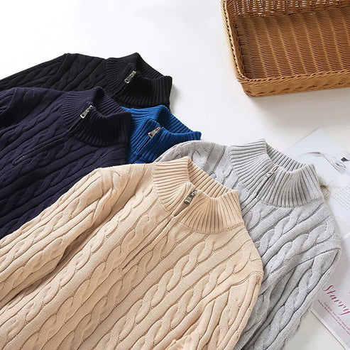 Herren Pullover | Stehkragen mit teilweiser Öffnung