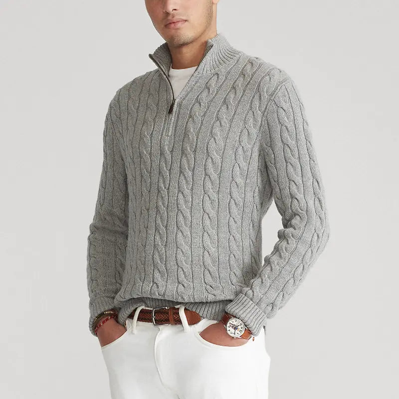 Herren Pullover | Stehkragen mit teilweiser Öffnung