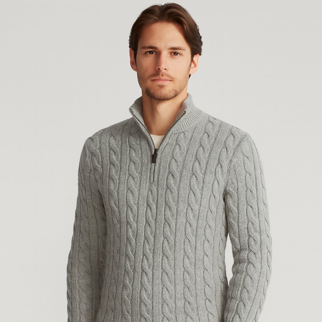Herren Pullover | Stehkragen mit teilweiser Öffnung