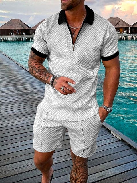 Herren Freizeit-Set | zweiteiliges Outfit mit Aufdruck