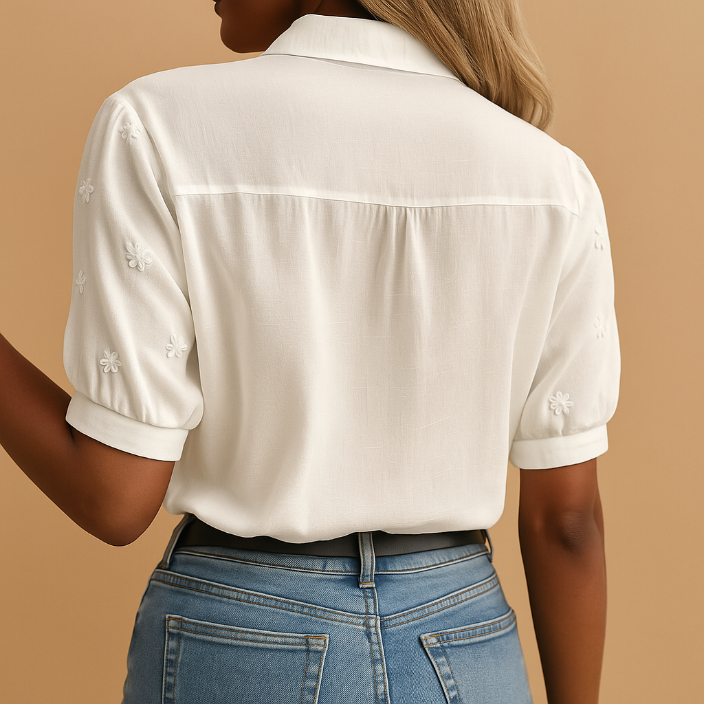 Women Blouse | Fitted Button Closure Collar Design