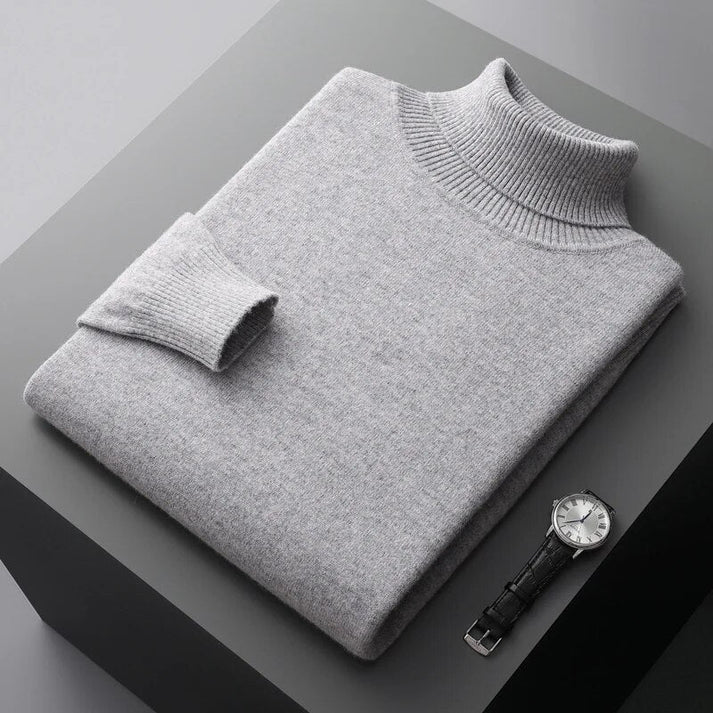 Pullover Herren | Rollkragen mit Strickstruktur