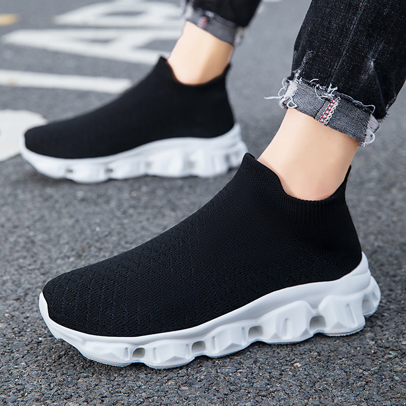 Freizeitschuhe Damen | Elastisches Strickoberteil mit Profilsohle