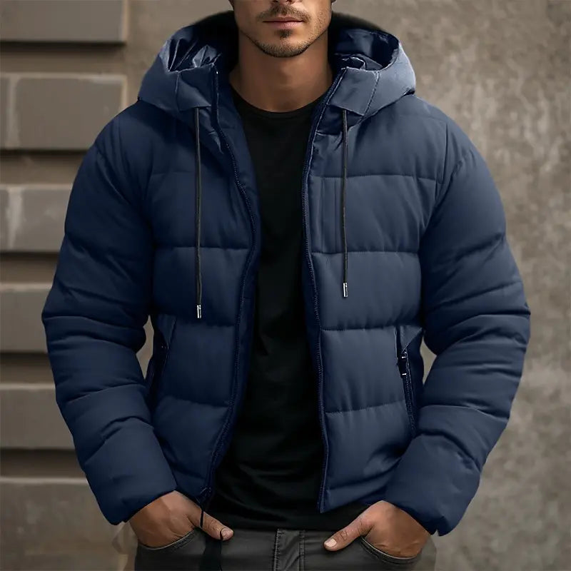 Herren-Winterjacke in Pufferbauweise | voluminöse füllstruktur