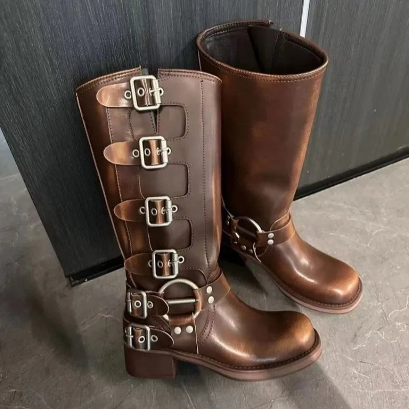 Damen Stiefel | Biker-Form mit definierter Laufsohle und Schaft