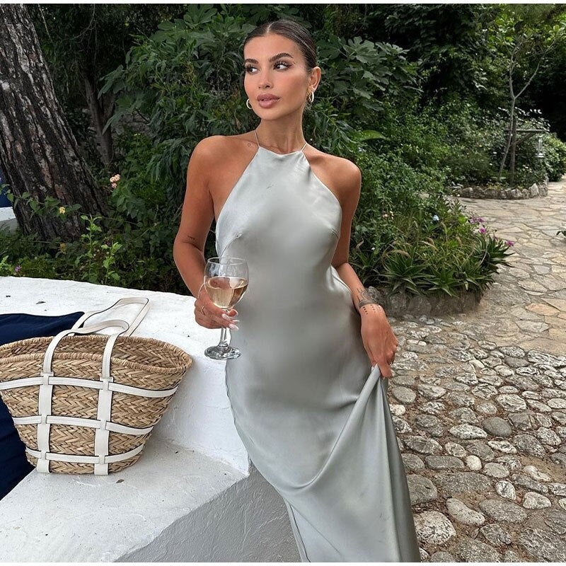 Damen Kleid | Ärmellos mit offenem Rückenteil