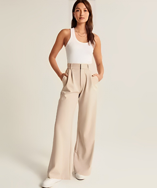 Damen Pantalon | Weite Beine mit hoher Taille