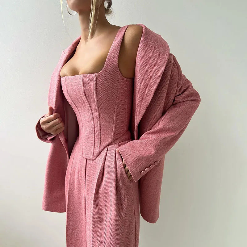 Damen Set | Blazer, Hose und Corset-Top im dreiteiligen Aufbau