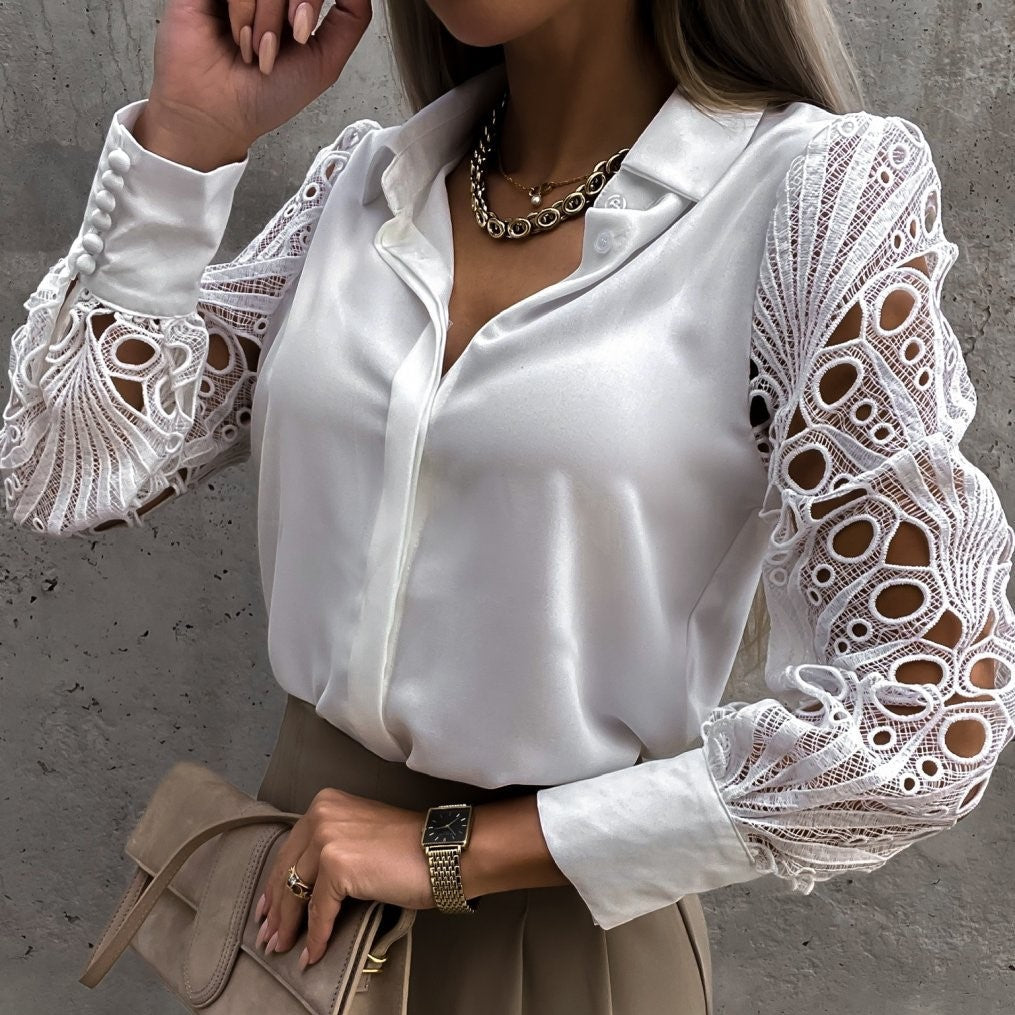 Damen Bluse | V-Ausschnitt und lockere Passform