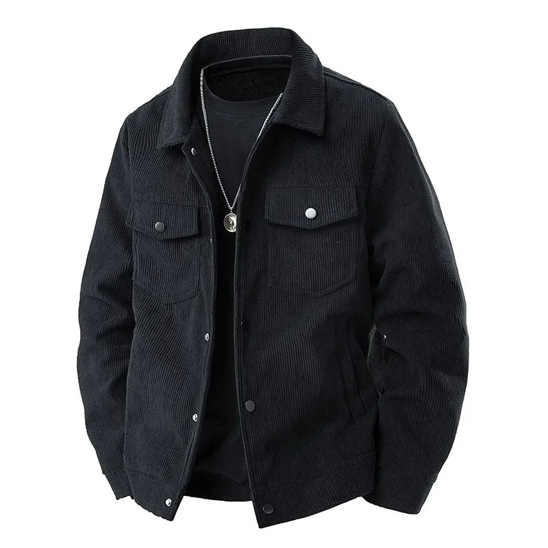 Herren-Cordjacke im langen schnitt | strukturdesign