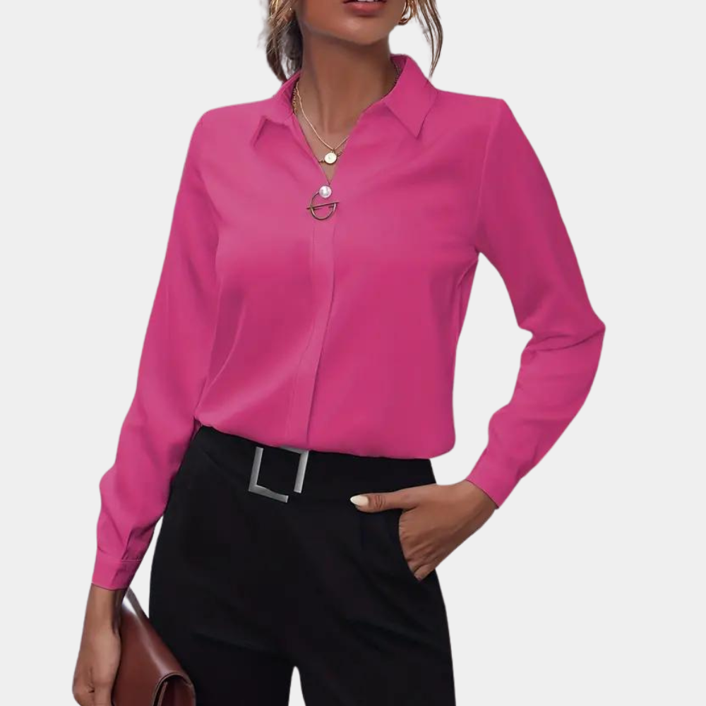 Damen Bluse | klassischer Kragen und lange Ärmel