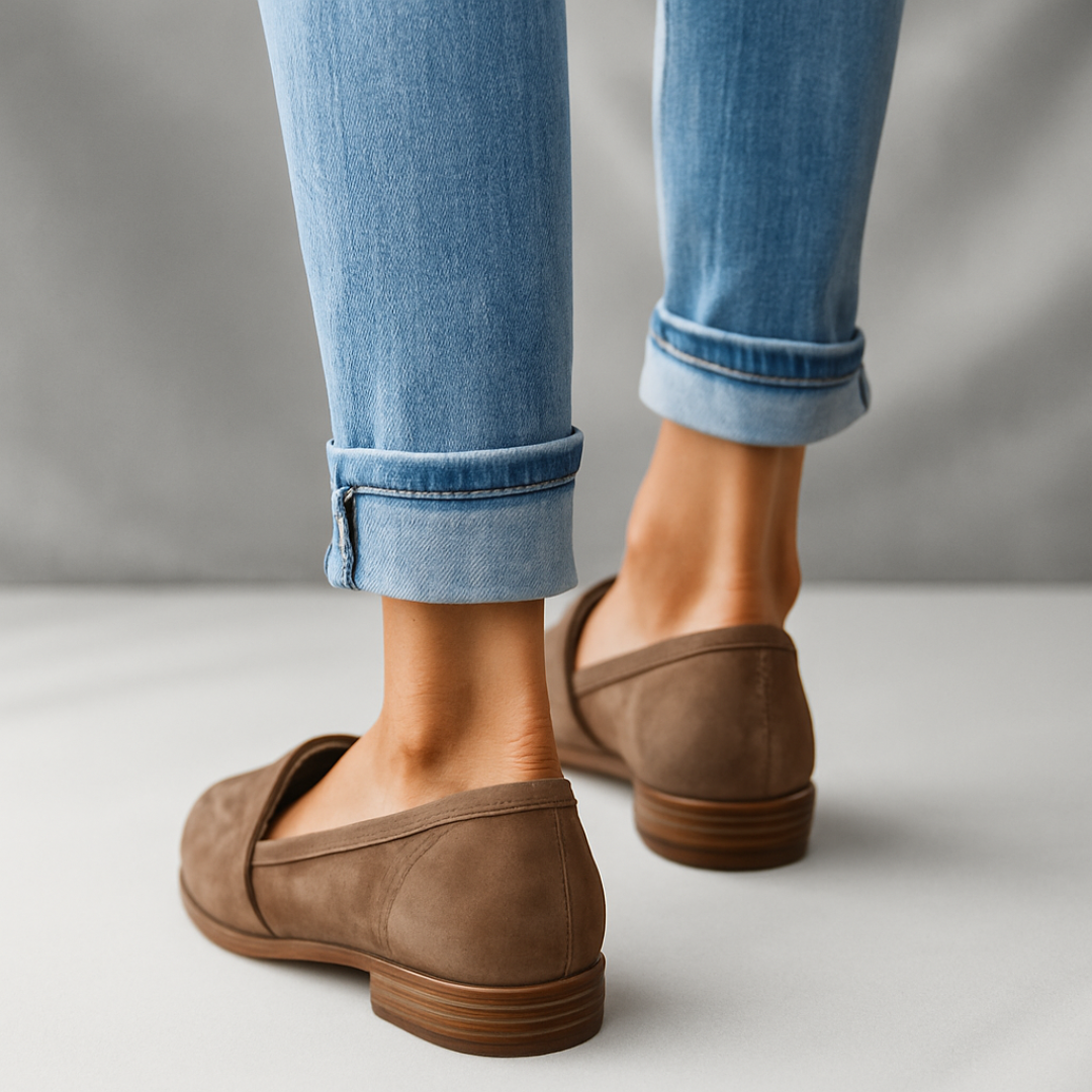 Damen Slipper | Riemendetail mit flacher Sohle