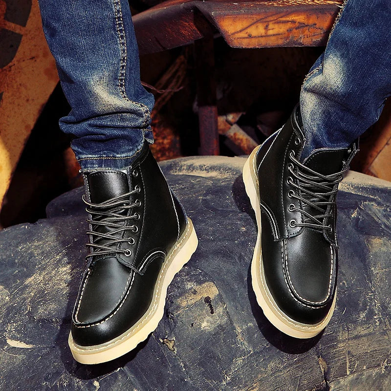 Herren Stiefeletten | Knöchelhöhe mit Schnürung und Profilsohle