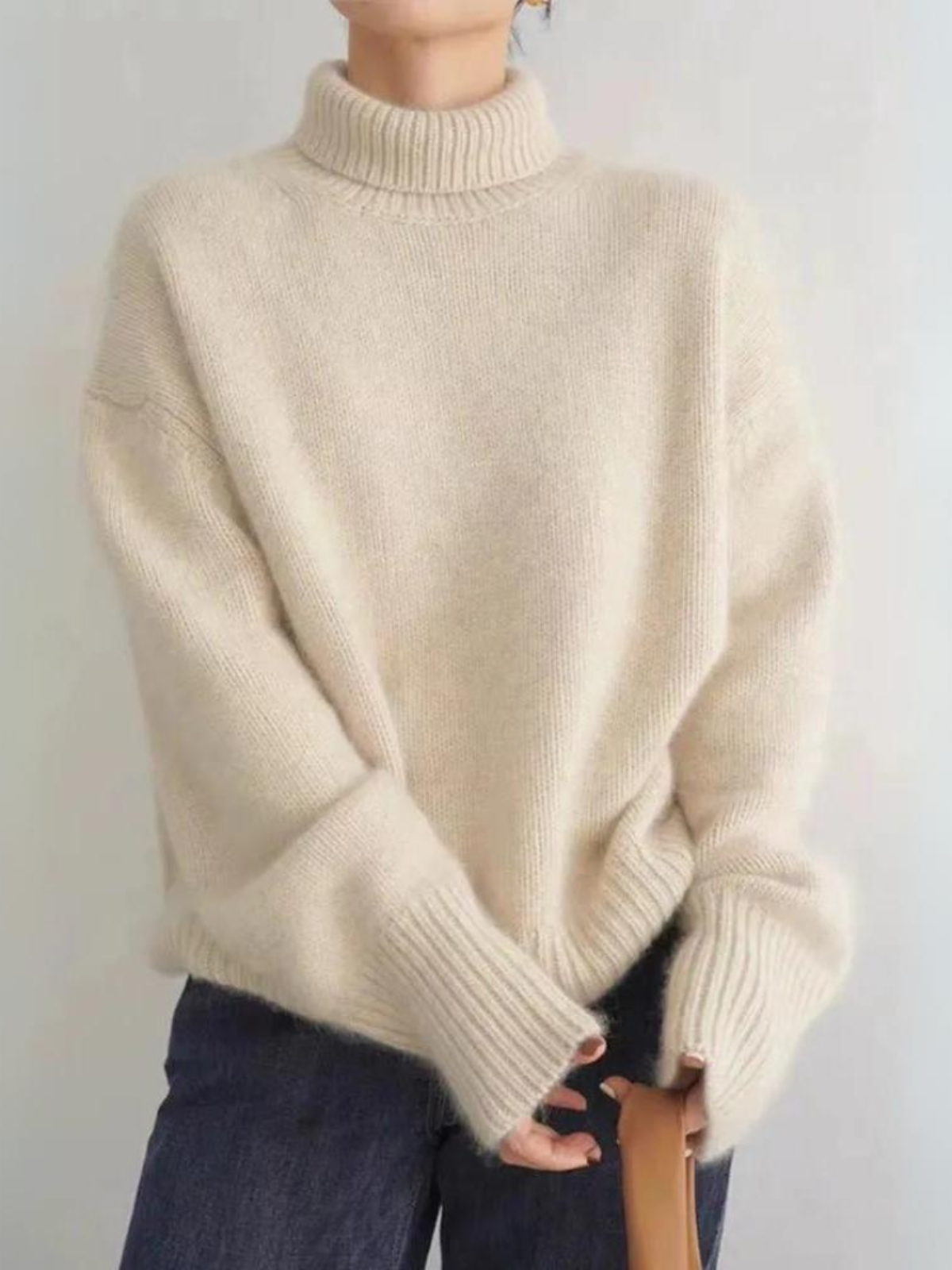 Rollkragenpullover für Damen | Normale Passform