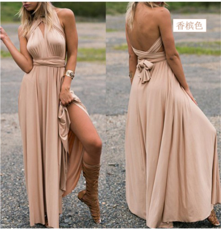 Damen Maxikleid | Wickeloptik mit offenem Rücken
