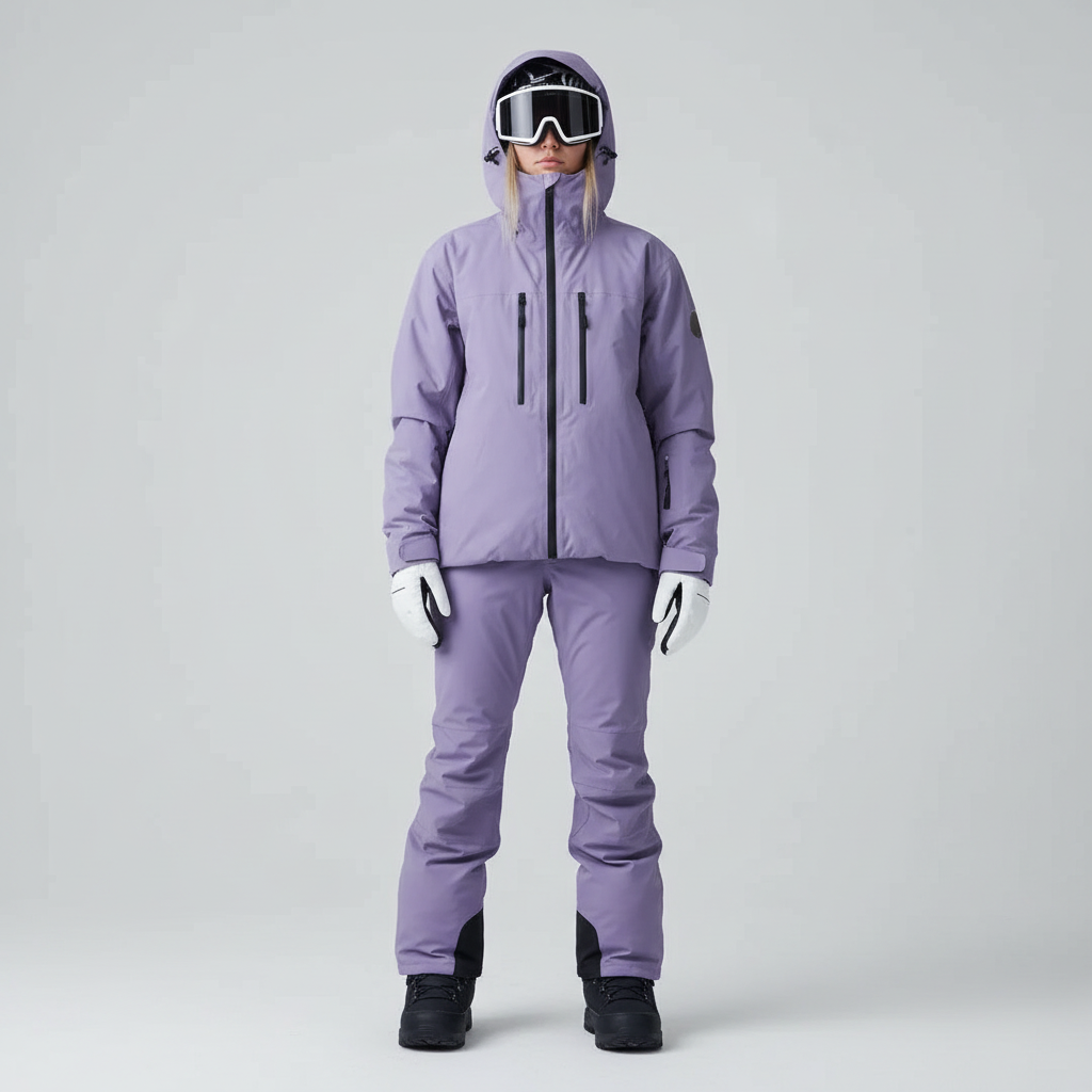 Zweiteiliges Skipak | gepolsterte Jacke und Hose mit klarer Form