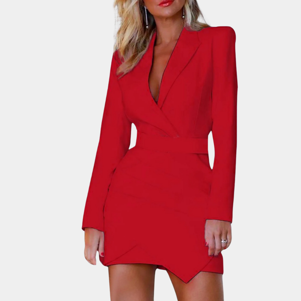 Damen Blazerkleid | Reversausschnitt mit Wickelform