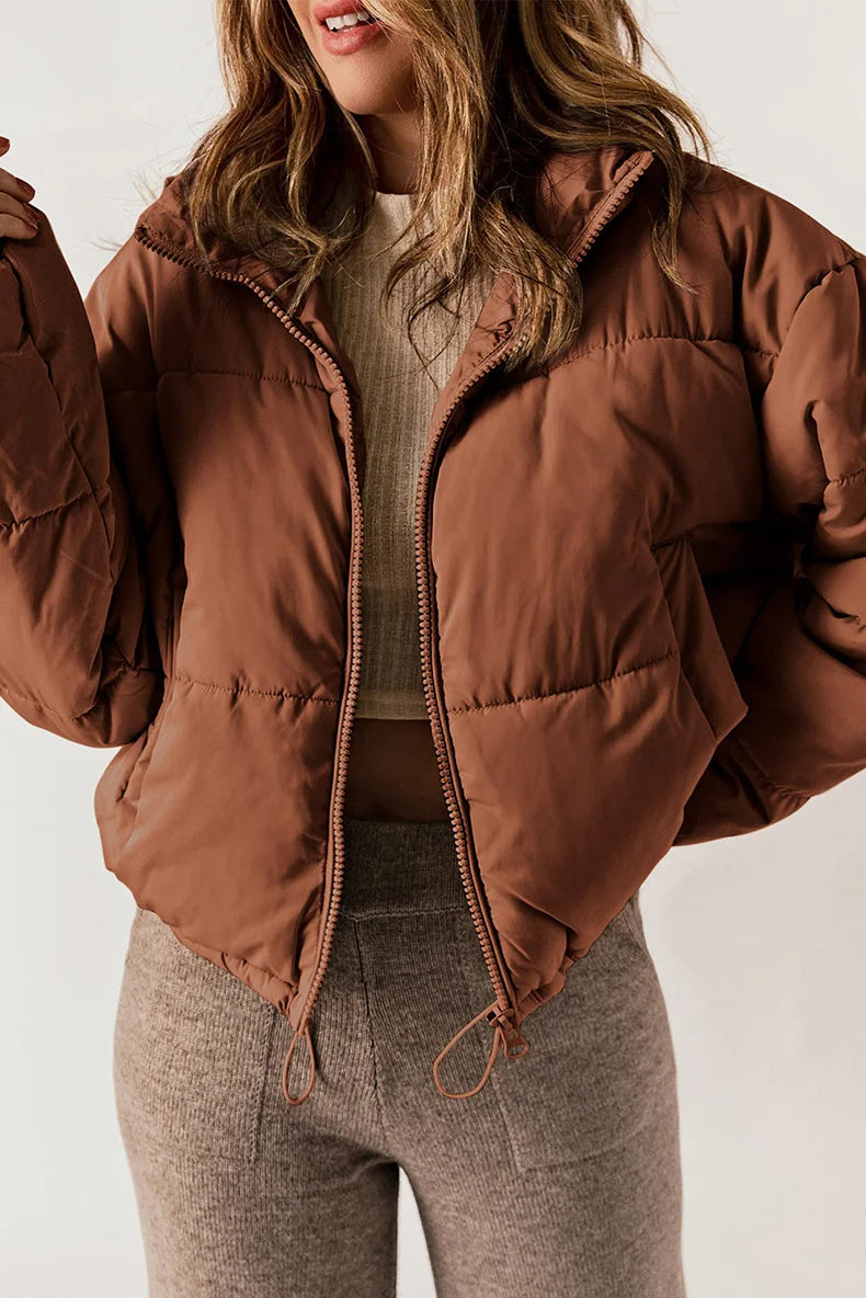Damen Steppjacke | Reißverschluss und Eingrifftaschen