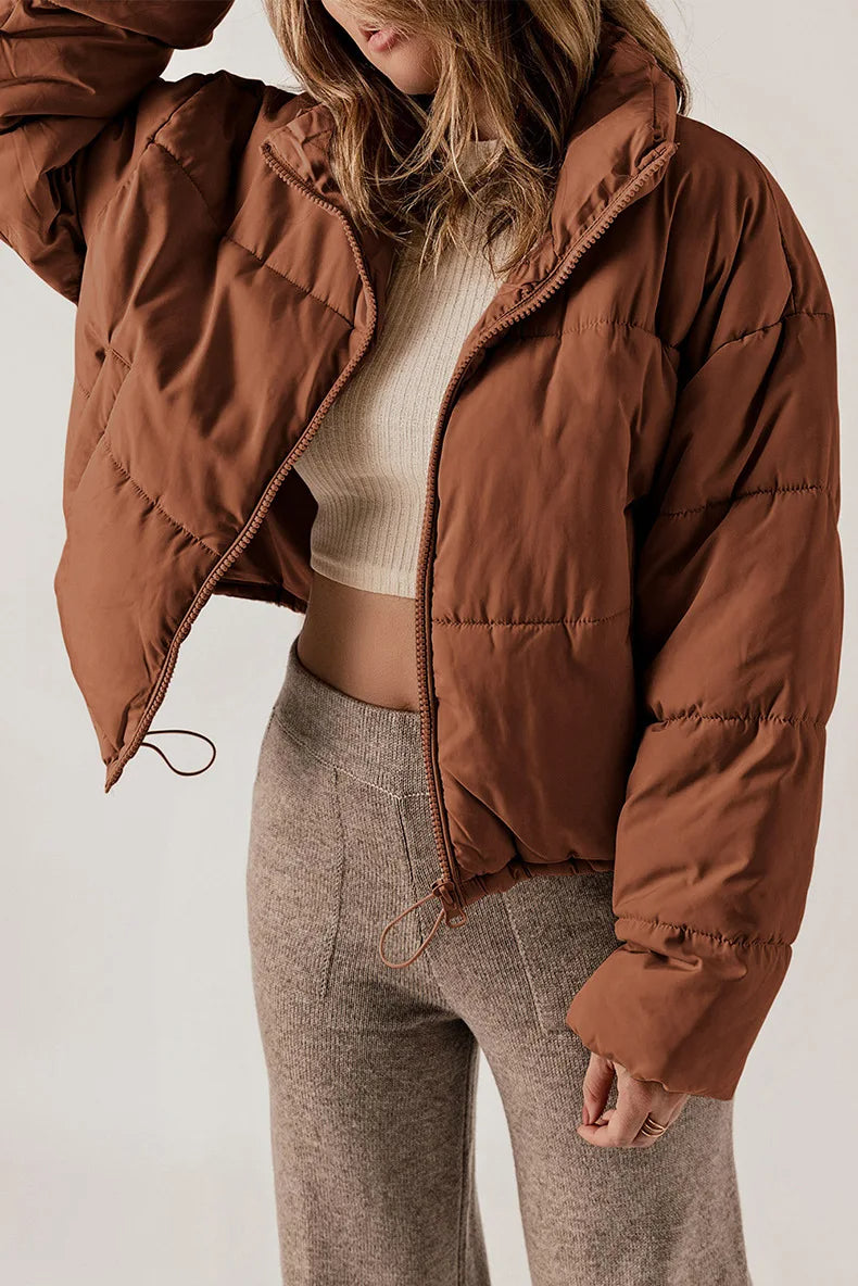 Damen Steppjacke | Reißverschluss und Eingrifftaschen