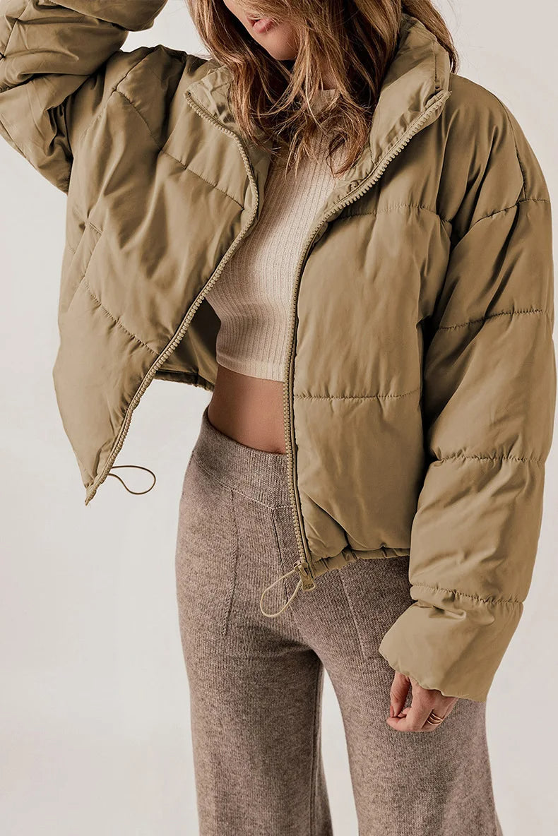 Damen Steppjacke | Reißverschluss und Eingrifftaschen