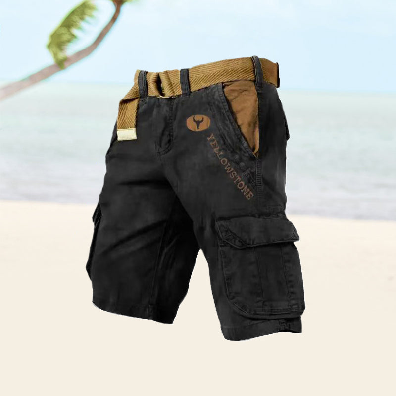 Herren kurze Hose | Seitentaschen mit Klappen und Bund