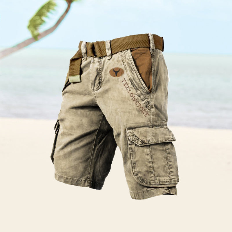 Herren kurze Hose | Seitentaschen mit Klappen und Bund