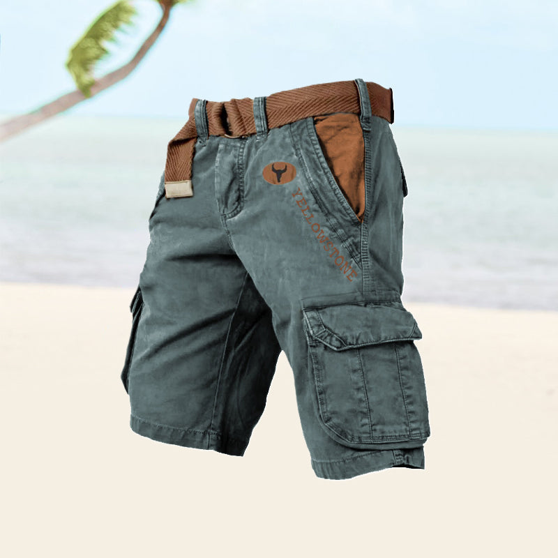 Herren kurze Hose | Seitentaschen mit Klappen und Bund