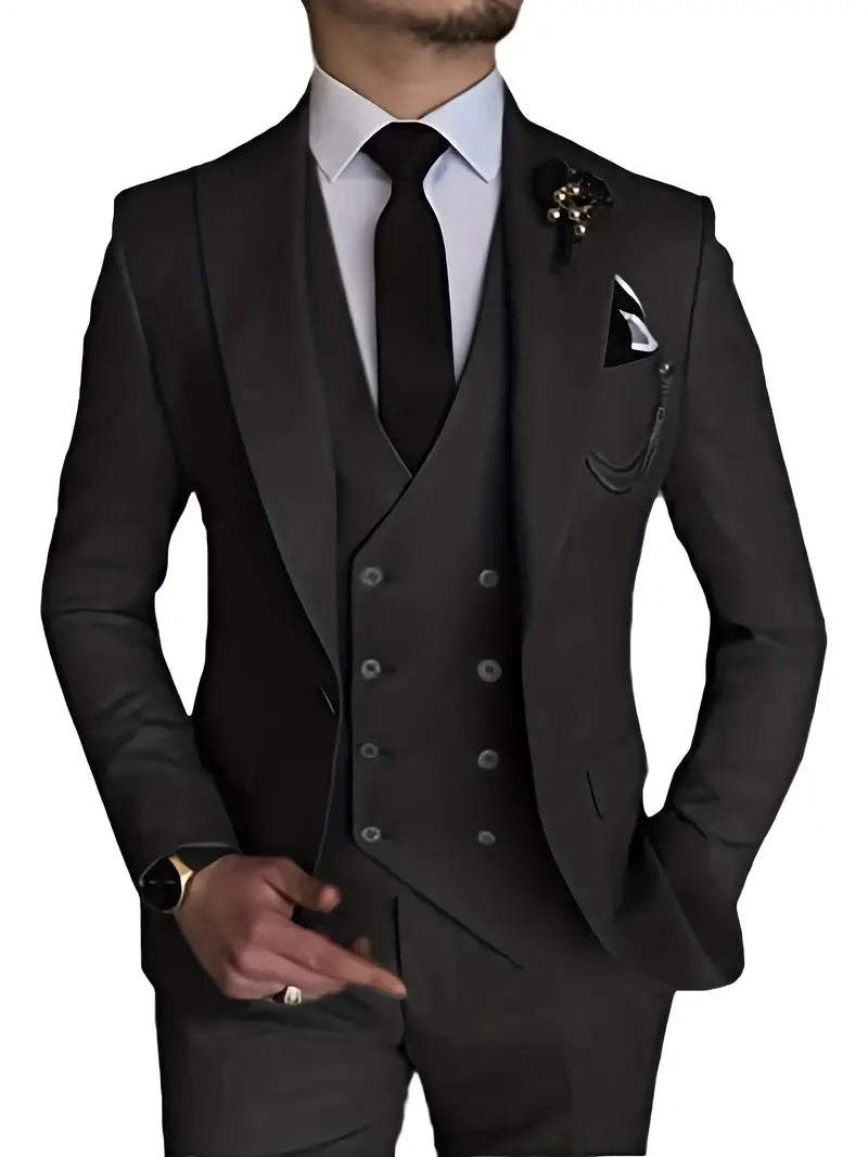 Herren Business-Set | Blazer, Weste und Hose in klarer Form
