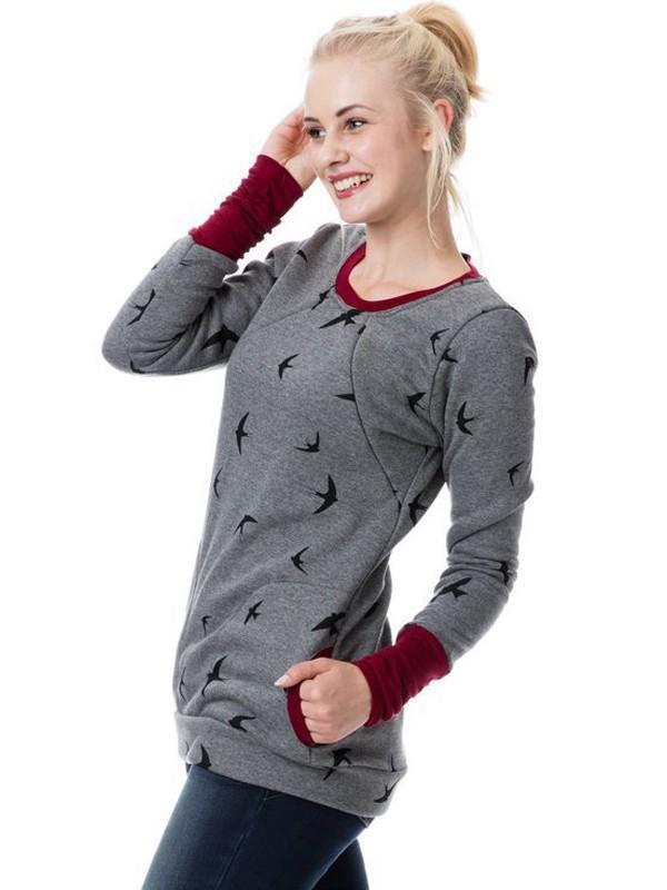 Stillpullover Damen | Kapuze mit Reißverschluss und Taschen