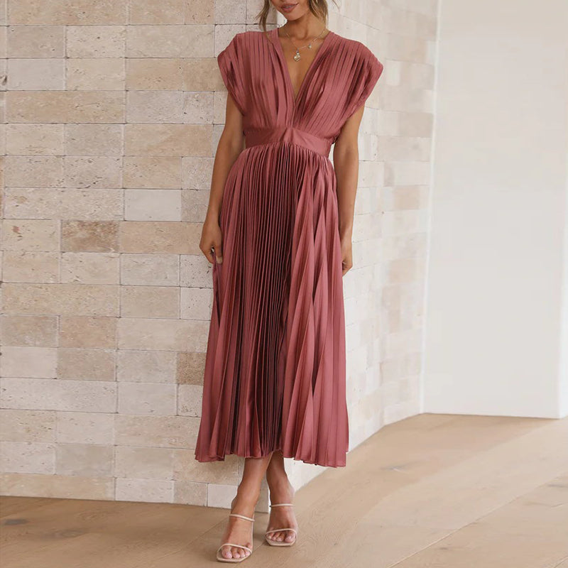 Women V-Neck Dress | Sleeveless Fit