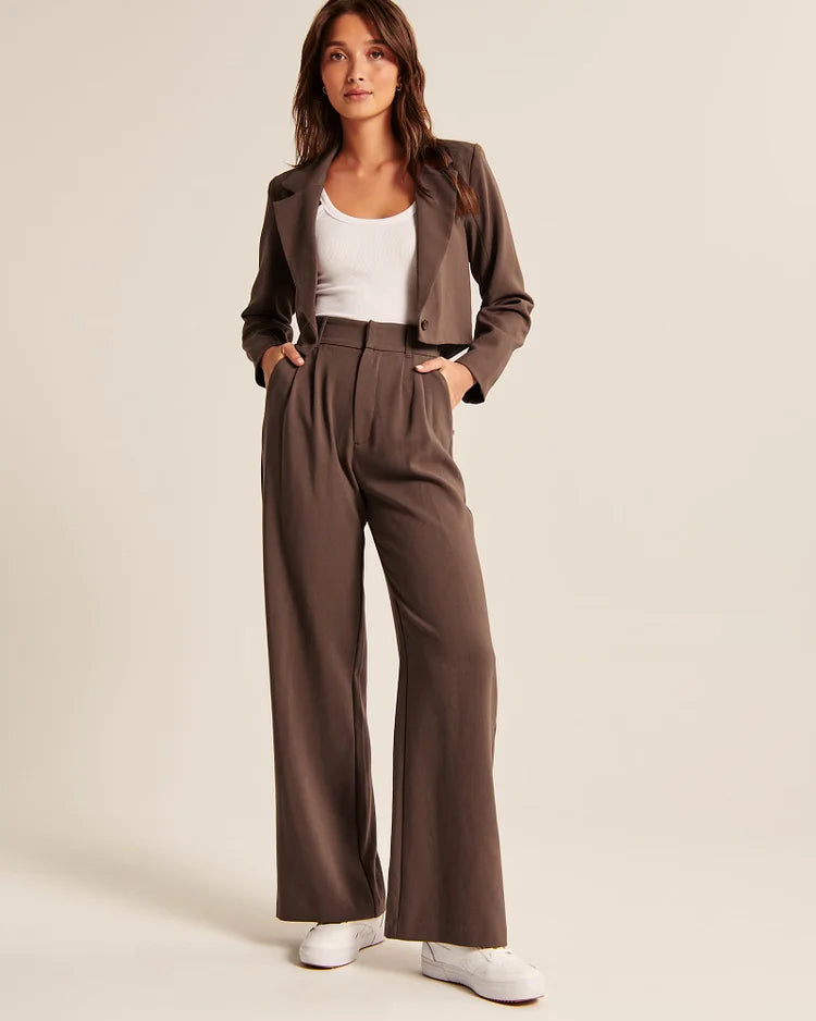Damen Pantalon | Weite Beine mit hoher Taille