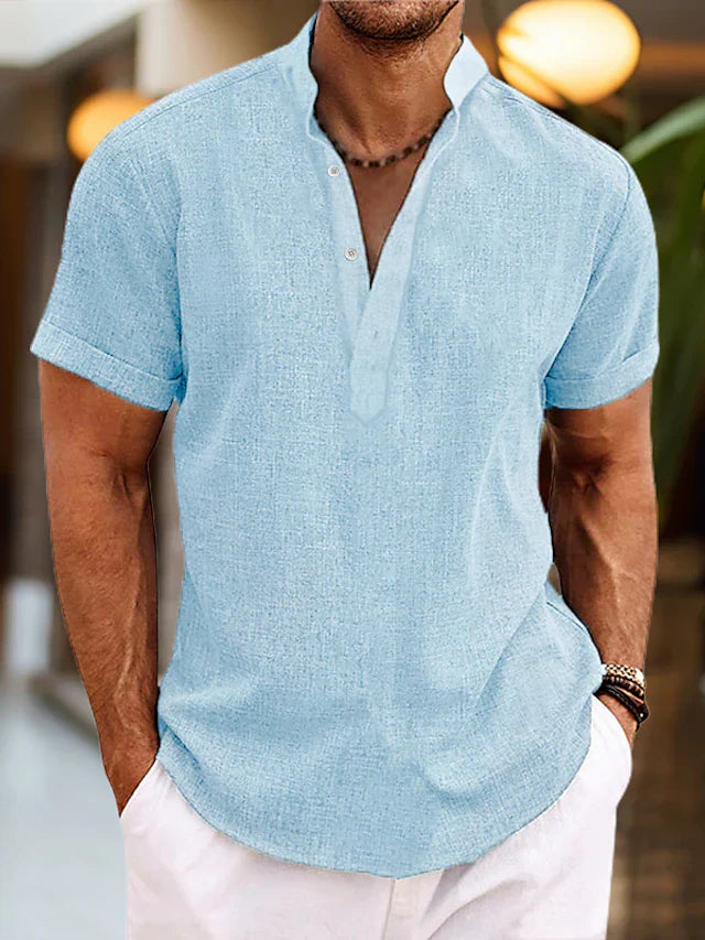 Herren Poloshirt | V-Ausschnitt mit gerader Grundform
