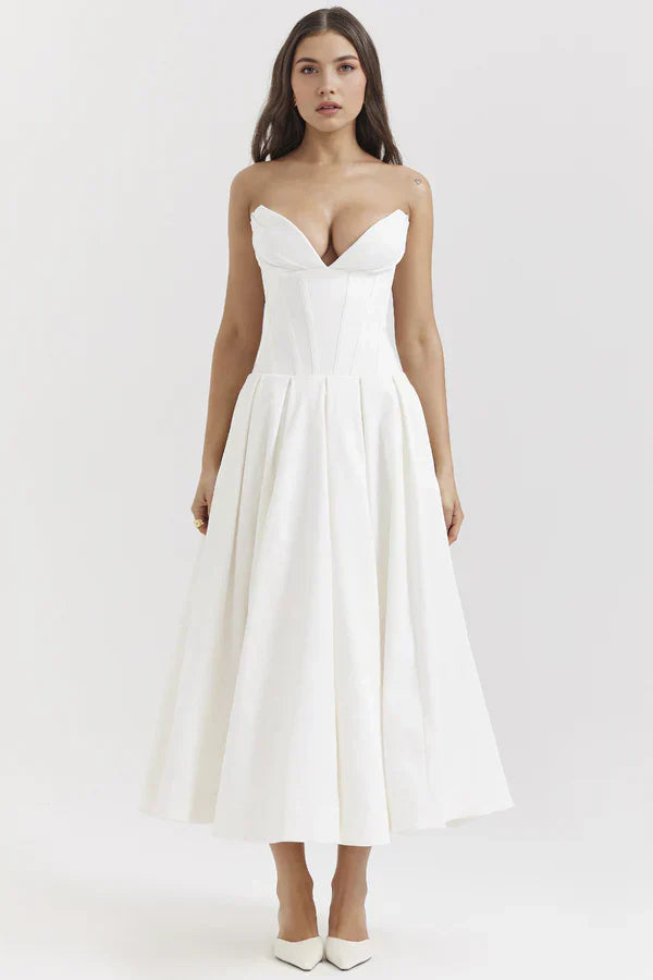 Damenkleid | Trägerlose Ausführung und mittlere Länge