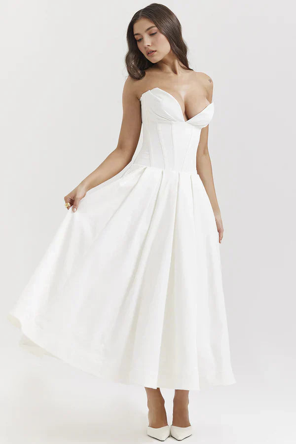 Damenkleid | Trägerlose Ausführung und mittlere Länge